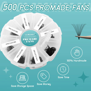 20D Loose Fan Mega Volume Lashes - 500 Fans