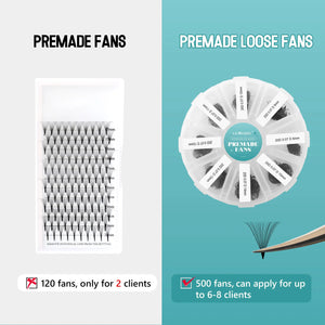 20D Loose Fan Mega Volume Lashes - 500 Fans