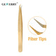 GLW 01 Gold Fiber Tip Curved Lash Tweezers