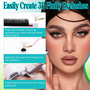 Set-Already Hybrid Easy Fan Lashes 3D Effect Fluffy Lashes